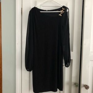 Elegant Black Dress with Gold Accent